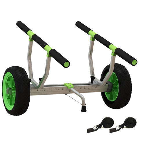 Kayak Cart Dolly Kayak Cart with Adjustable Width Green