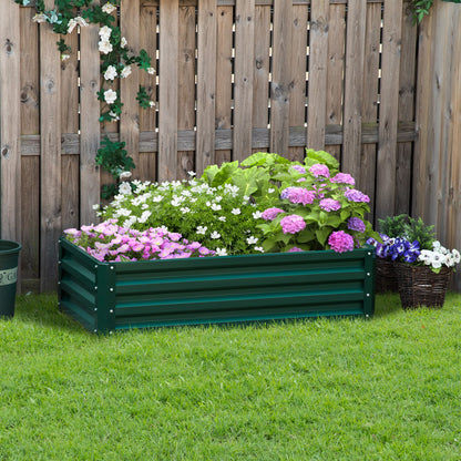 Galvanized Raised Garden Bed, Outdoor Planter Box for Vegetables, Flowers, Herbs, 4' x 2' x 1', Green Galvanized Planter Boxes at Gallery Canada