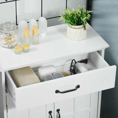 Bathroom Storage, Bathroom Cabinet with 2 Doors, Adjustable Shelves for Living Room Kitchen, 23.6"x11.8"x29.5", White - Gallery Canada