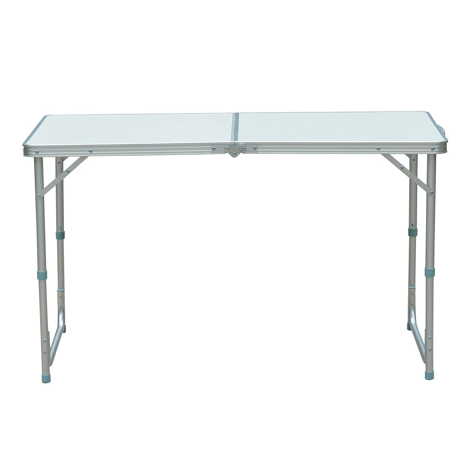 4ft Camping Table Foldable Picnic Garden BBQ Desk Indoor &; Outdoor Folding Table with 2 Level Height Adjustable, Aluminum Frame and Carrying Handle, Silver Picnic Tables & Camping Chairs at Gallery Canada