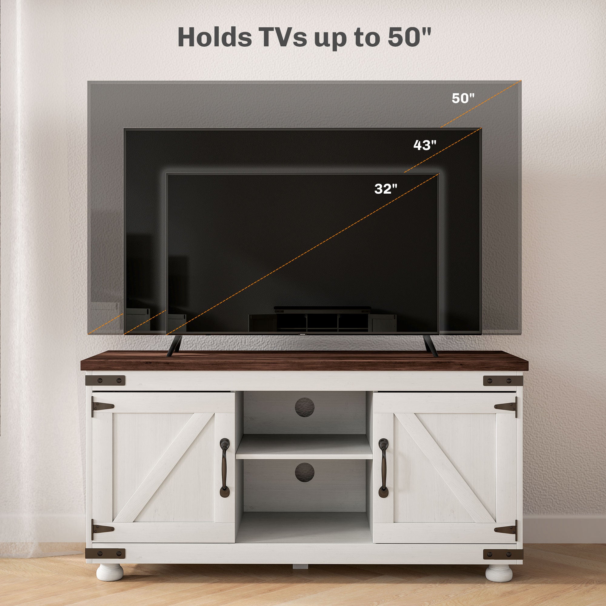 Farmhouse TV Stand for up to 50