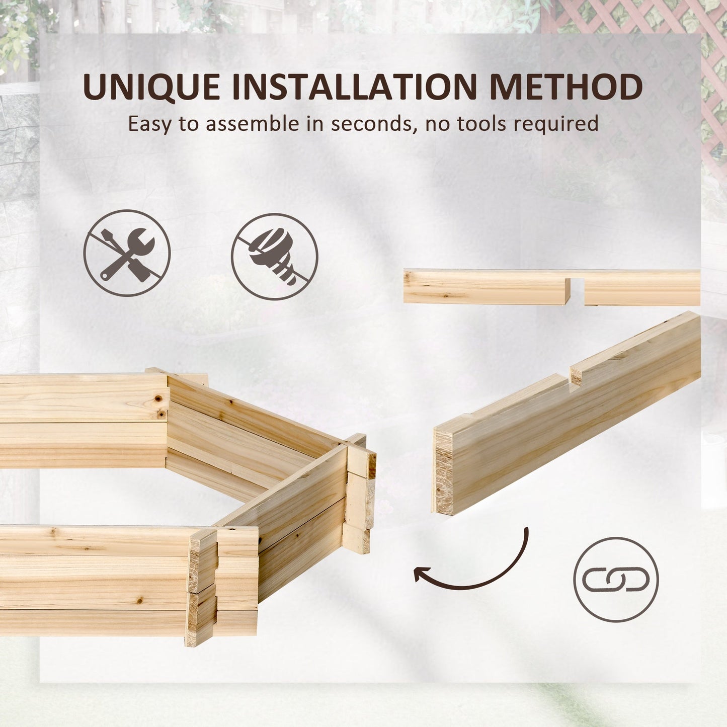 39" x 36" Screwless Hexagon Planter Box, Raised Garden Bed, Herb Garden for Vegetables, Flowers, Natural - Gallery Canada