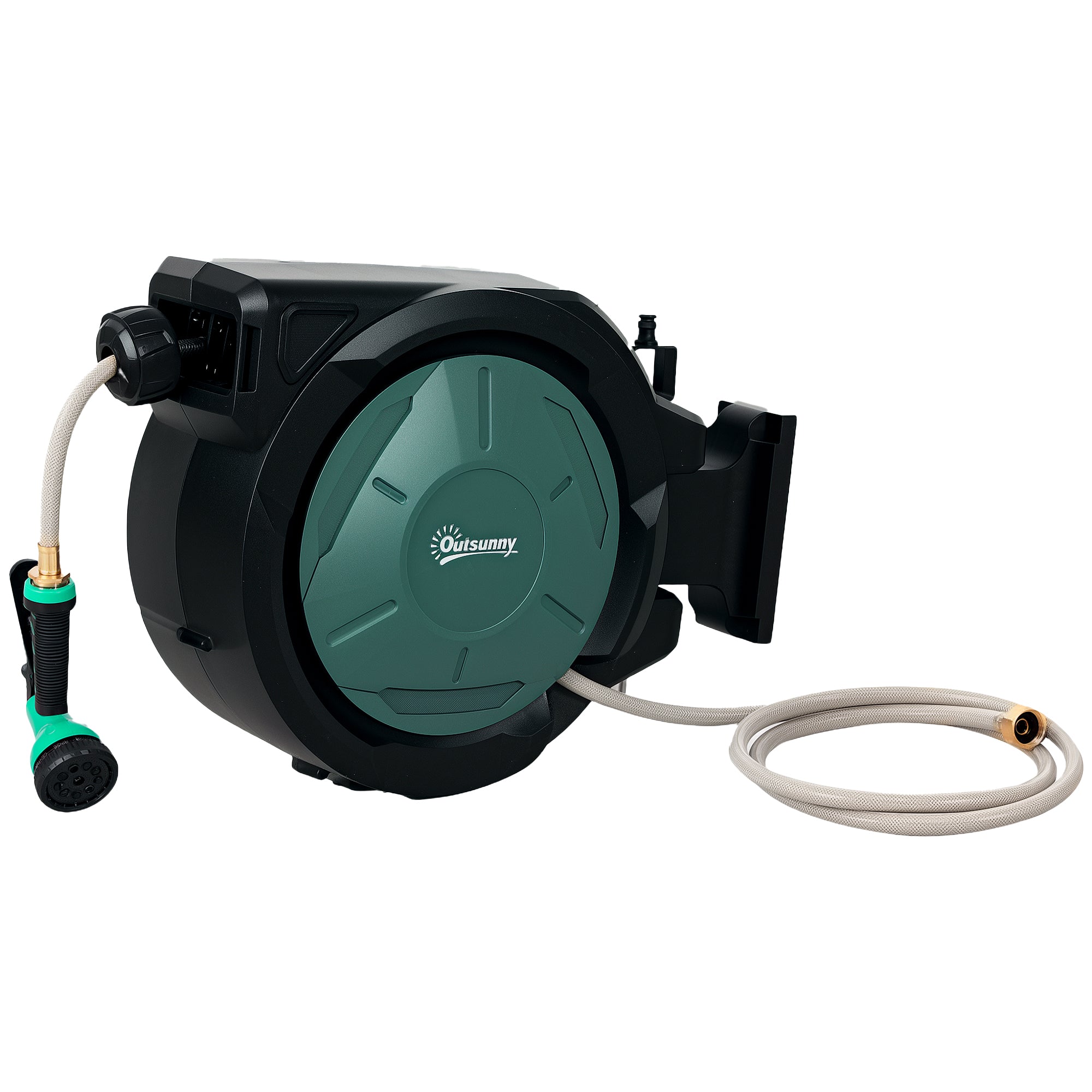 1/2 in x 100ft Wall Mounted Garden Hose Reel, Retractable Water Hose Reel with Auto Rewind, Any Length Lock, Black Garden Accessories at Gallery Canada