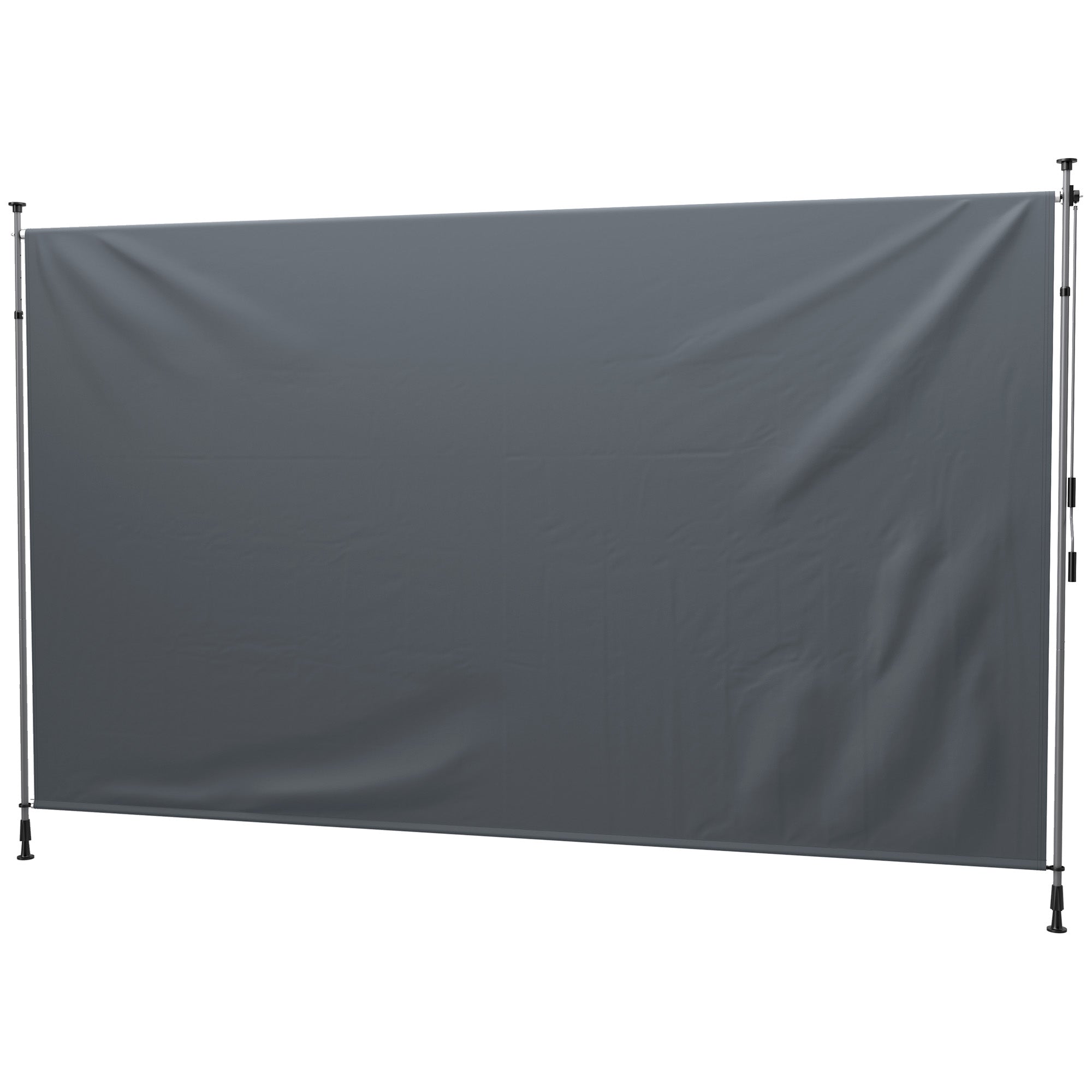 13' x 10' Manual Retractable Patio Awning, Outdoor Privacy Screen with UPF30+ &; Water-Resistant Fabric, Dark Grey Patio Awnings at Gallery Canada