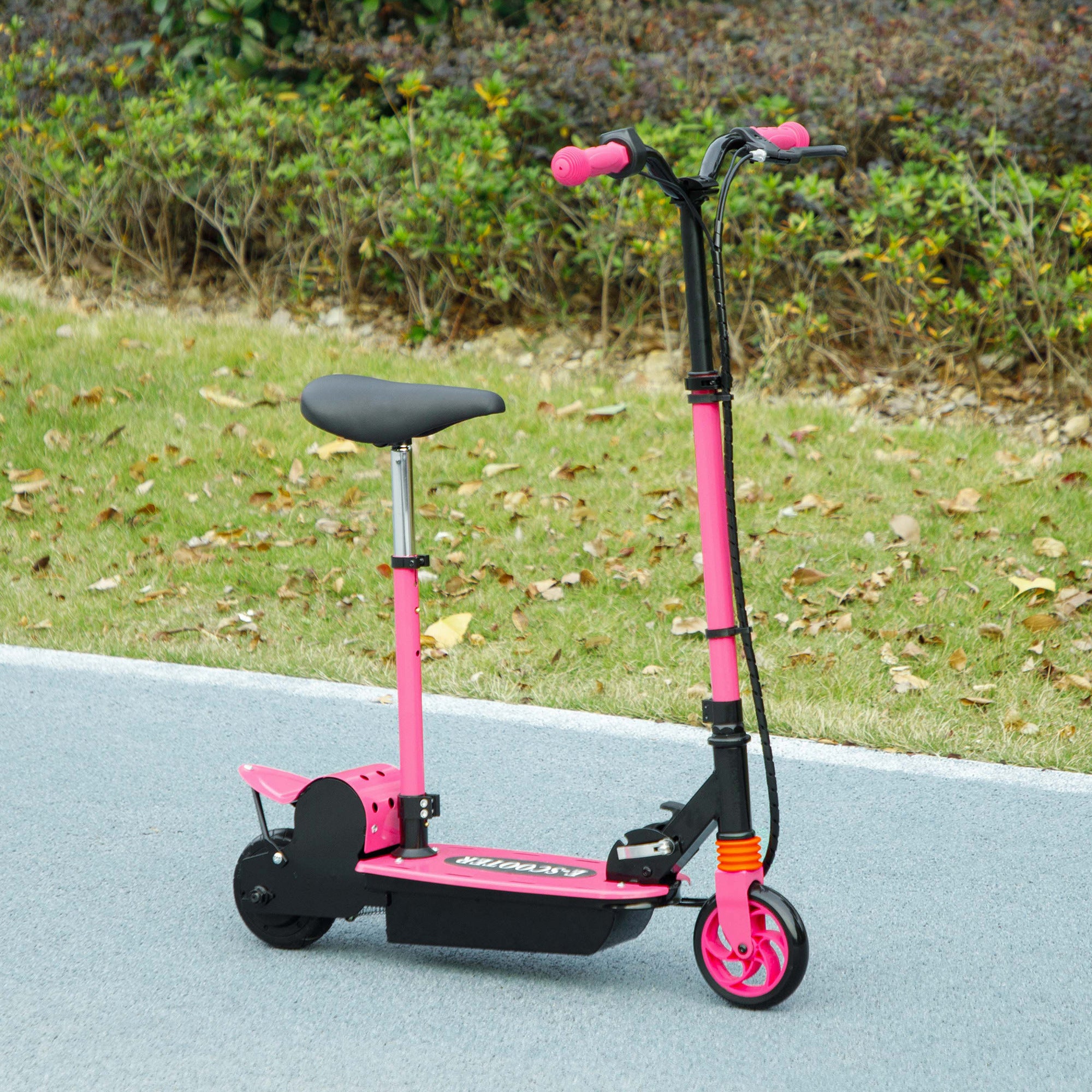Foldable Electric Scooter for Kids Ages 6-14, with Seat and 2 Adjustable Heights, Max 6km Range &; 12km/h, Pink Scooters at Gallery Canada