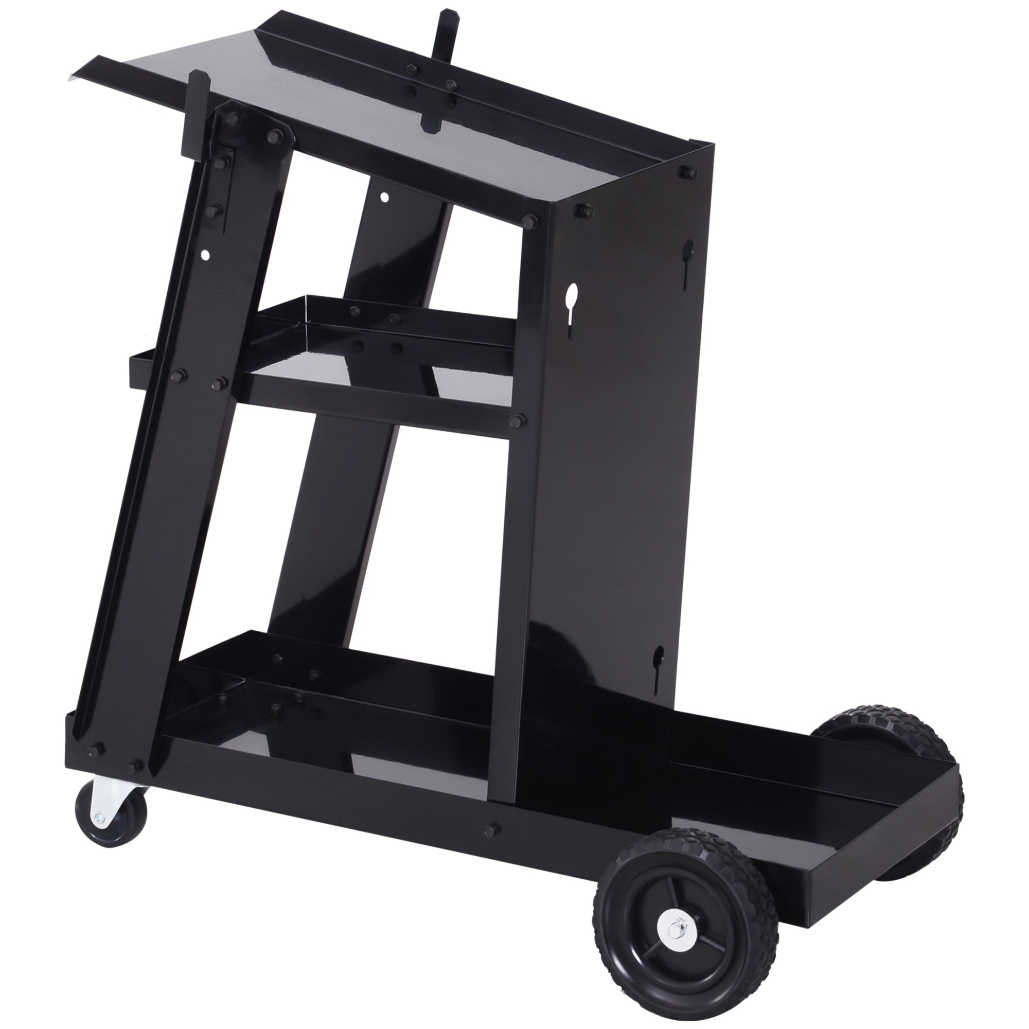 3 Tier Welding Cart Welder Trolley Garage Welding/Plasma Cutter Cart for Tanks Gas Bottles w/ Safety Chain Black Tool Organizers at Gallery Canada
