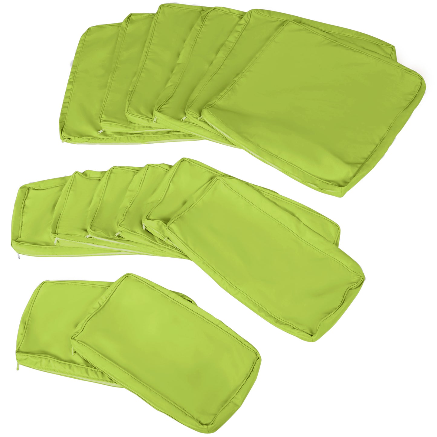 Outdoor 14pc Patio Rattan Sofa Set Cushion Polyester Cover Replacement Set - No Cushion Included Light Green Patio Chair Cushions   at Gallery Canada