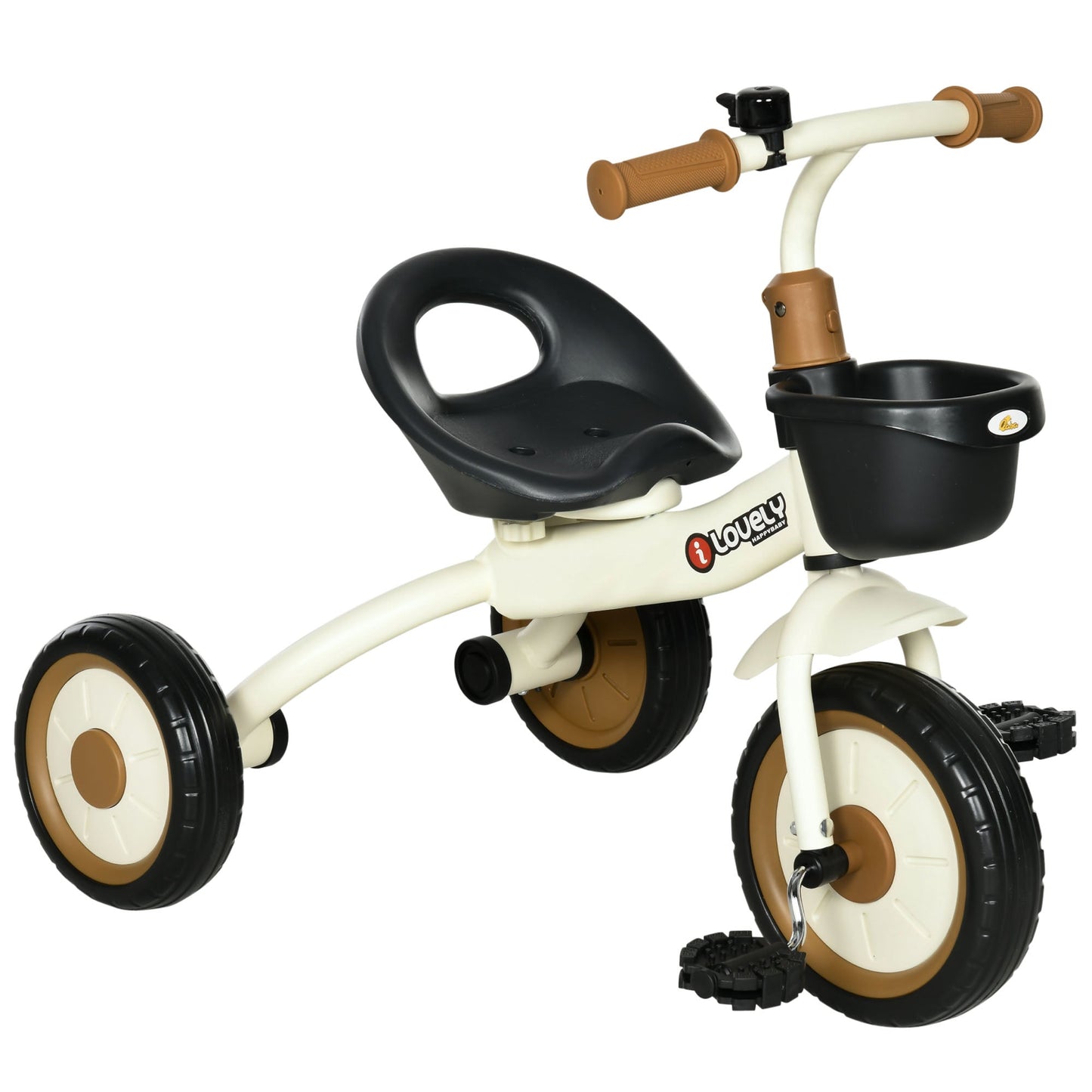 Tricycle for Toddler 2-5 Year Old Girls and Boys, Toddler Bike with Adjustable Seat, Basket, Bell, White Tricycles for Kids White  at Gallery Canada