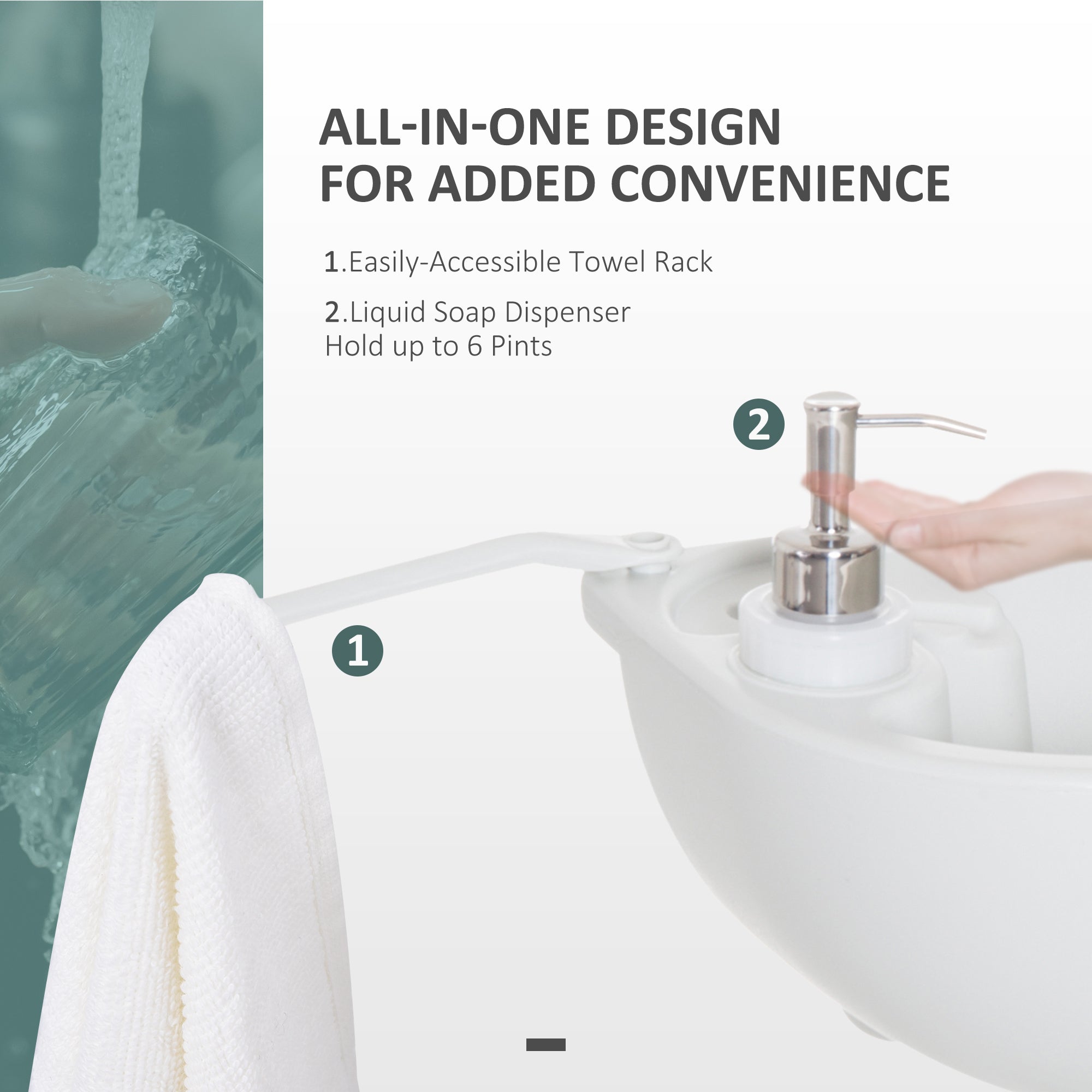 Portable Camping Sink Hand Wash Station Basin with 17L Water Tank, 24L Recovery Tank, Soap Dispenser and Towel Holder Camping Sinks at Gallery Canada