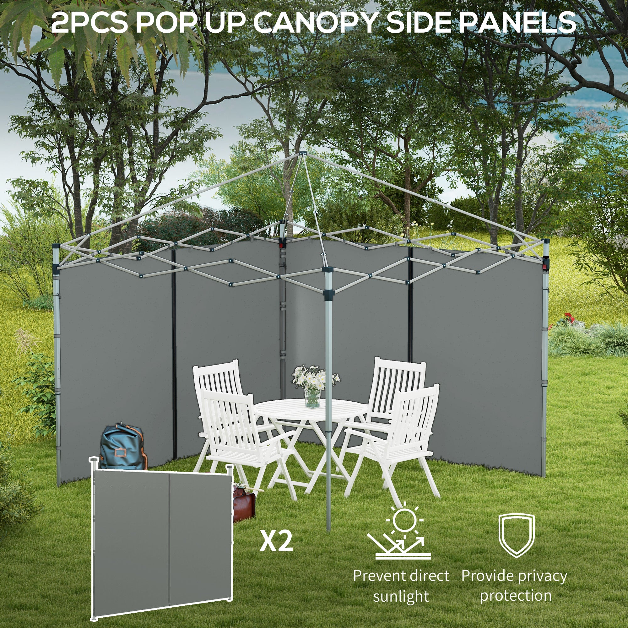 10' x 20' or 10' x 10' Pop Up Canopy Sidewalls, 2 Pack Gazebo Side Panels, Sides Replacement, with Zipped Doors Gazebo Sidewalls at Gallery Canada