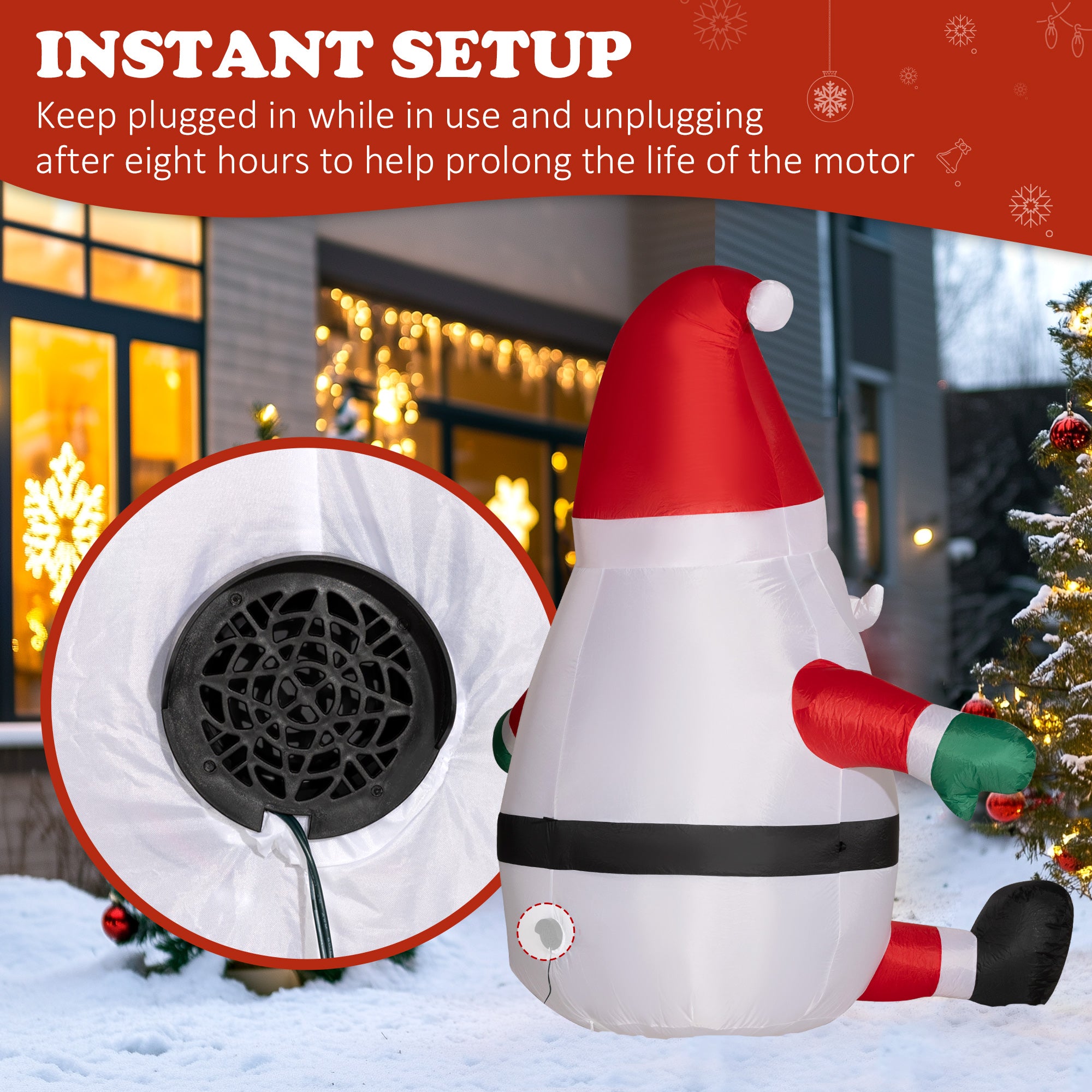 6' Blow-Up Outdoor Yard Display, Inflatable Christmas Santa Claus with Magic Ball Light for Lawn Garden Party Christmas Inflatables at Gallery Canada