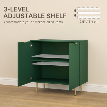 Modern Kitchen Storage Cabinet, Sideboard Buffet Cabinet with Adjustable Shelves and Metal Legs for Kitchen, Green Bar Cabinets   at Gallery Canada