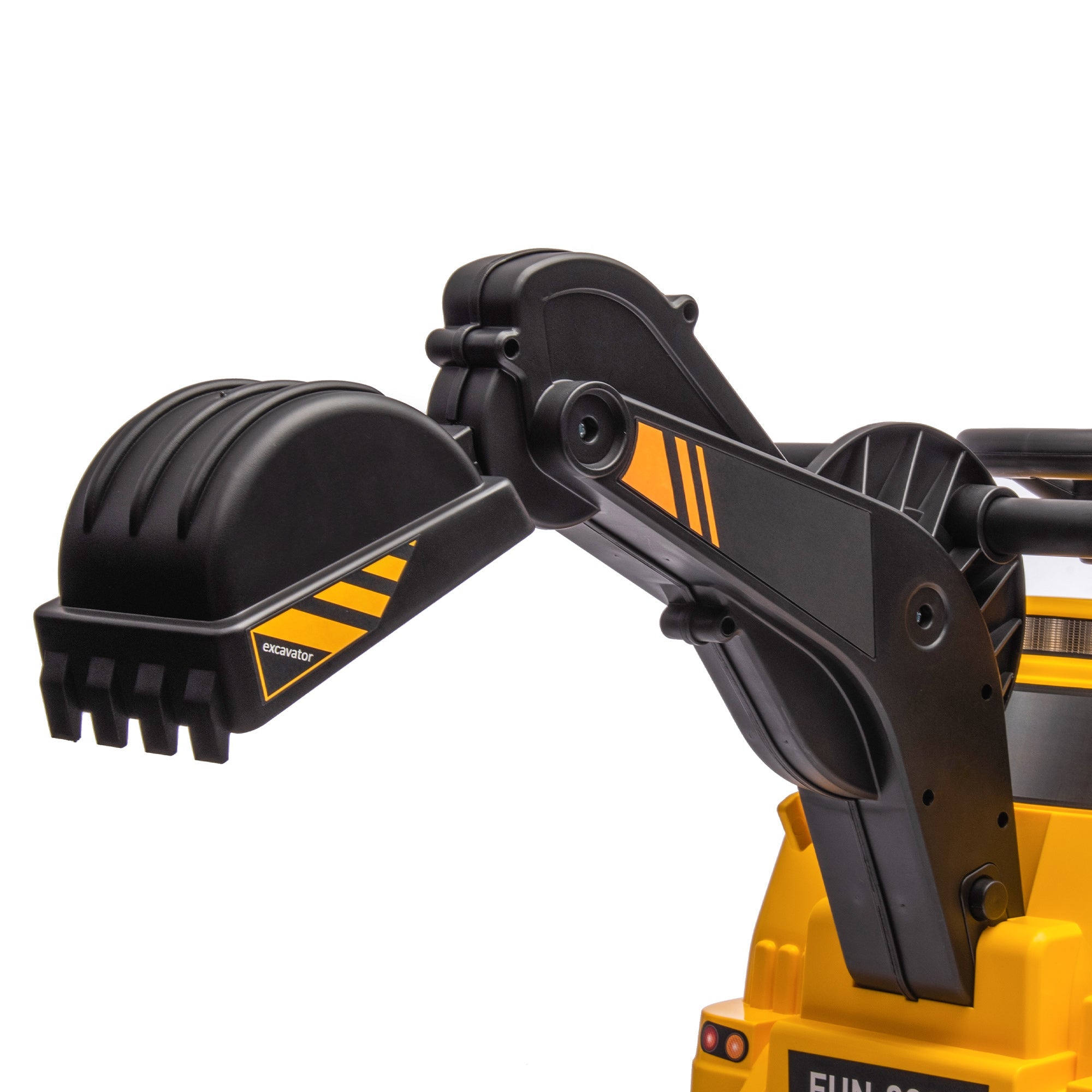 3-in-1 6V Electric Ride-On Tractor Excavator Bulldozer for Toddlers, Yellow Toy Excavators   at Gallery Canada