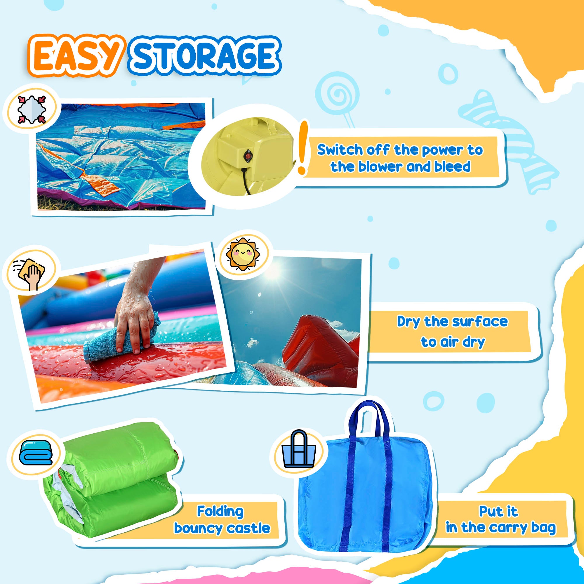 Extra Large 8-in-1 Bouncy Castle for Kids, Inflatable Water Slide Bounce House, Includes Slide, Trampoline, Pool, Water Gun, Ball-target, Boxing Post, Tunnel with Carry Bag, 750W Air Blower Inflatables at Gallery Canada