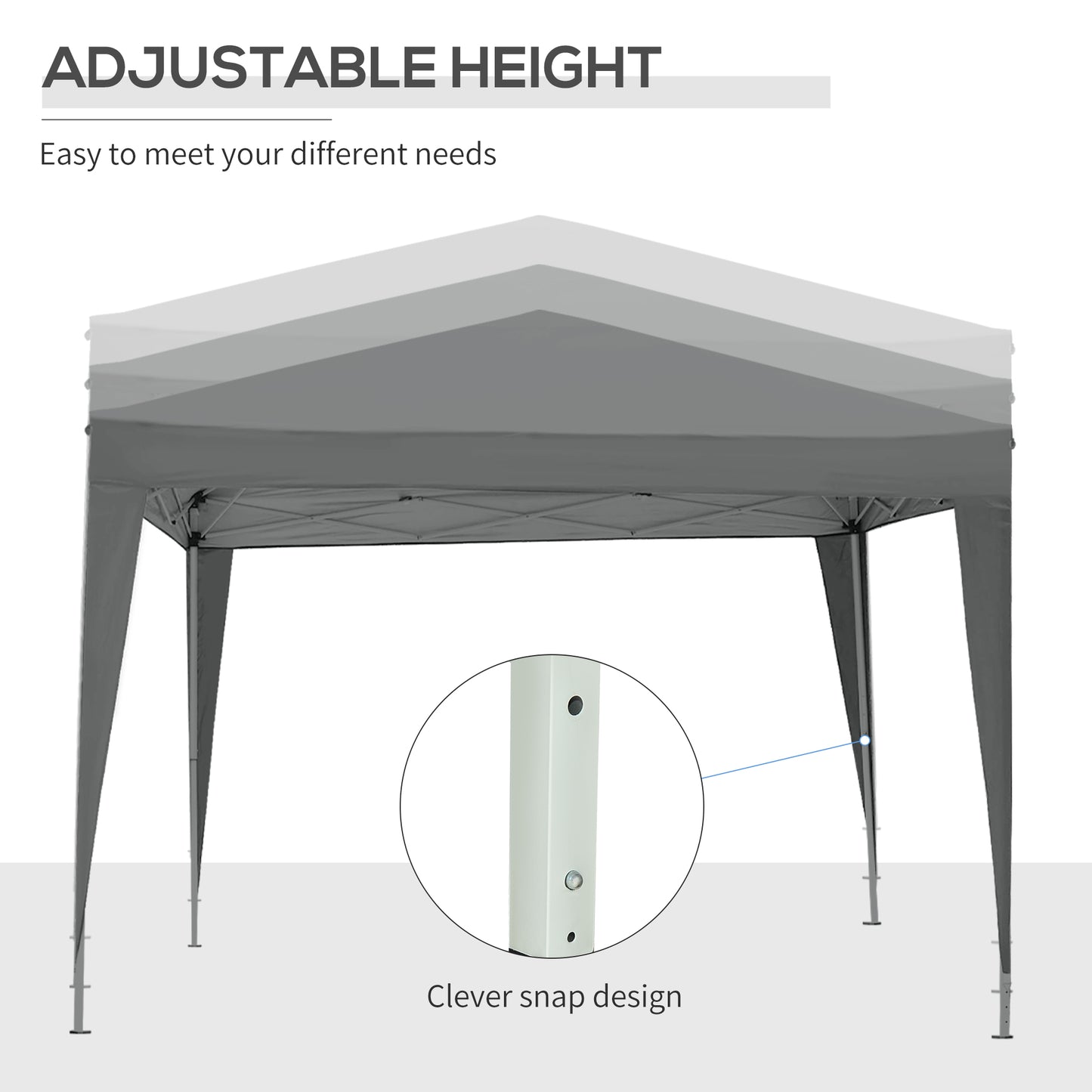 10'x10' Outdoor Pop Up Party Tent Wedding Gazebo Canopy with Carrying Bag (Dark Grey) Pop Up Canopies at Gallery Canada