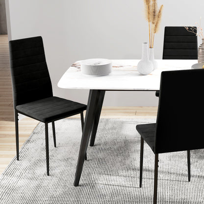 Modern Dining Chairs, Set of 4, High Back Upholstery and Metal Legs for the Living Room, Kitchen, Home Office, Black Dining Chairs   at Gallery Canada