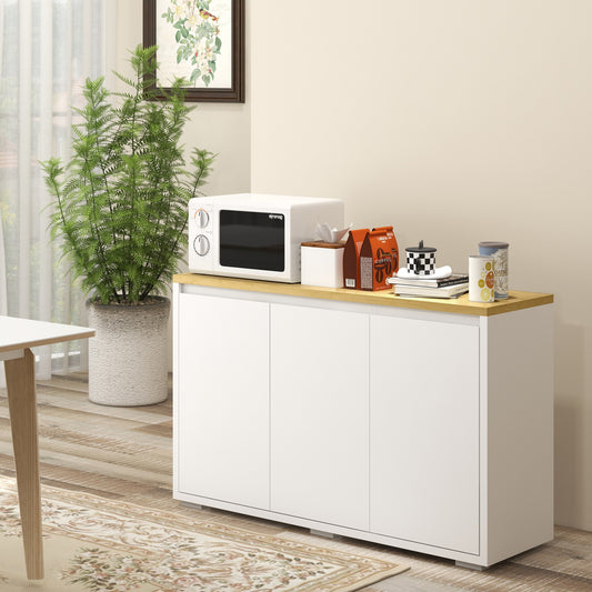 Sideboard Cabinet, Buffet Table with Three Doors and Adjustable Shelves for Living Room, Entryway, White Bar Cabinets   at Gallery Canada