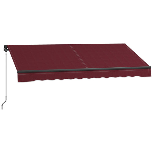 10' x 8' Retractable Awning, 280gsm UV Resistant Sunshade Shelter, for Deck, Balcony, Yard, Wine Red