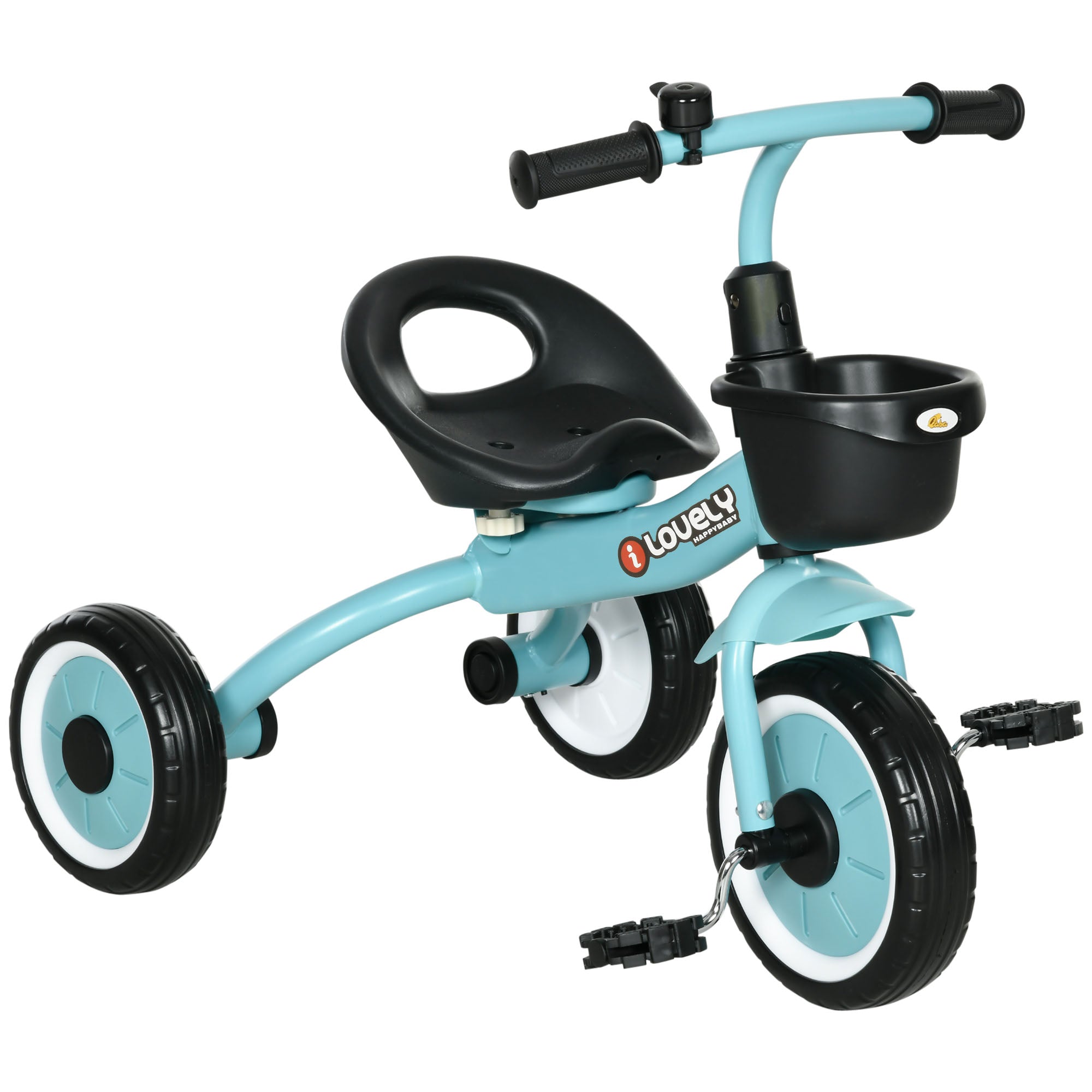 Tricycle for Toddler 2-5 Year Old Girls and Boys, Toddler Bike with Adjustable Seat, Basket, Bell, Blue Tricycles for Kids at Gallery Canada