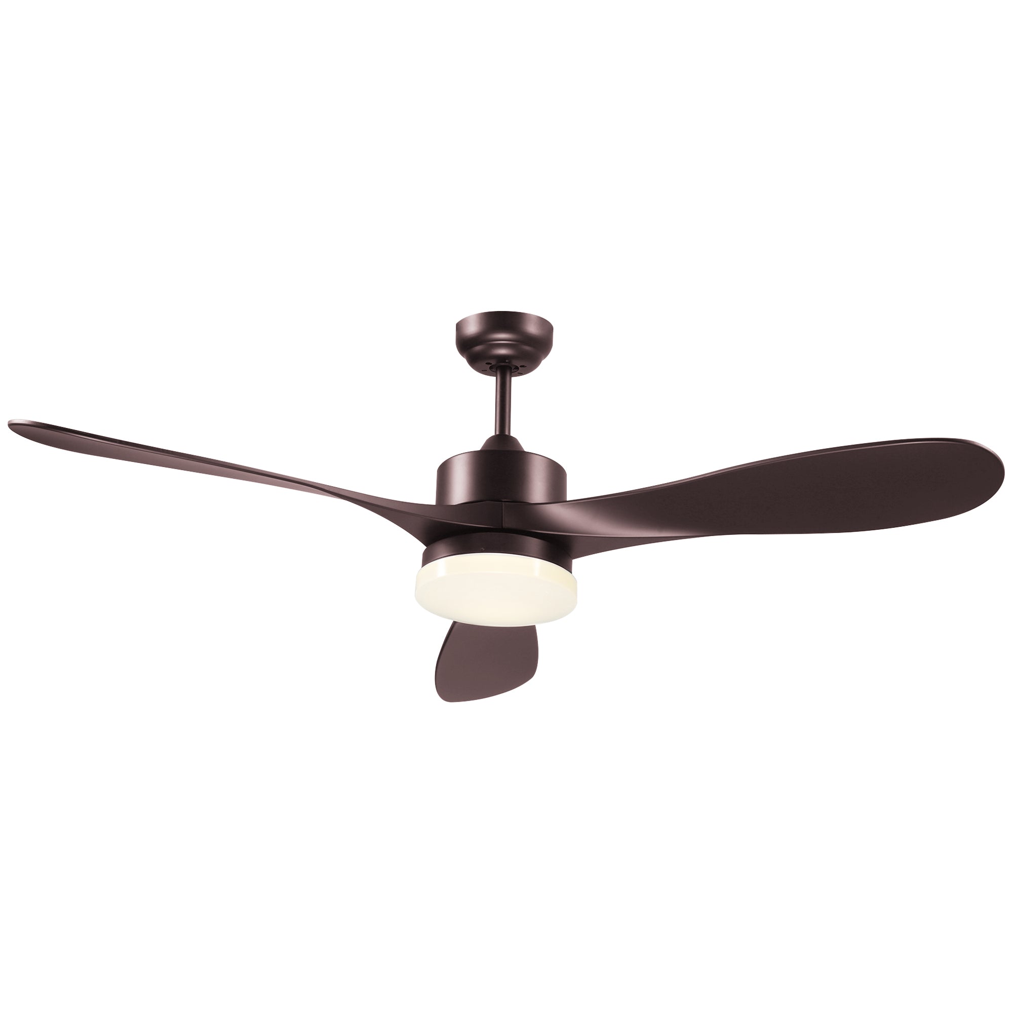 Reversible Indoor Ceiling Fan with Light, Modern Mount LED Lighting Fan with Remote Controller, for Bedroom, Living Room, Brown Floor Lamps & Ceiling Fan Lights Brown  at Gallery Canada