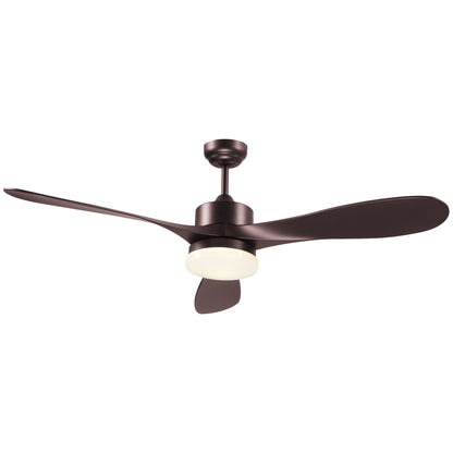 Reversible Indoor Ceiling Fan with Light, Modern Mount LED Lighting Fan with Remote Controller, for Bedroom, Living Room, Brown Floor Lamps & Ceiling Fan Lights Brown  at Gallery Canada