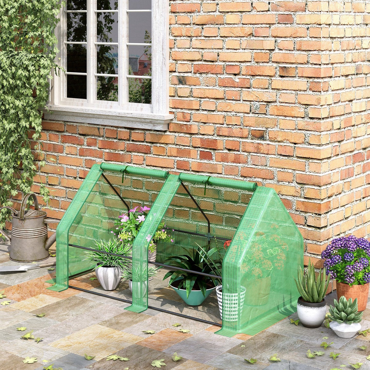 6' x 3' x 3' Portable Tunnel Greenhouse Outdoor Garden Mini with Large Zipper Doors &; Water/UV PE Cover Green Mini Greenhouses   at Gallery Canada