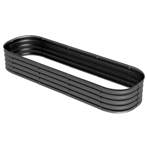 6.4 x 2 x 1ft Galvanized Raised Garden Bed Kit, Metal Planter Box with Safety Edging, Dark Grey