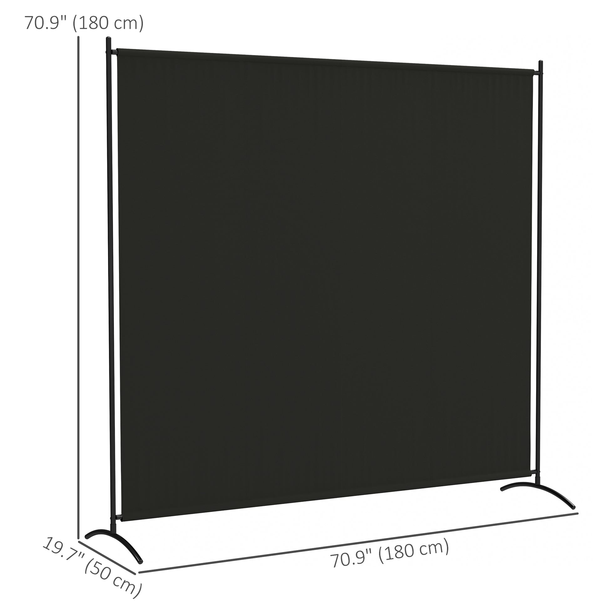 Single Panel Room Divider, UV30+ Privacy Screen, Indoor Outdoor Privacy Panel with Stable Base, Black Side Awnings at Gallery Canada