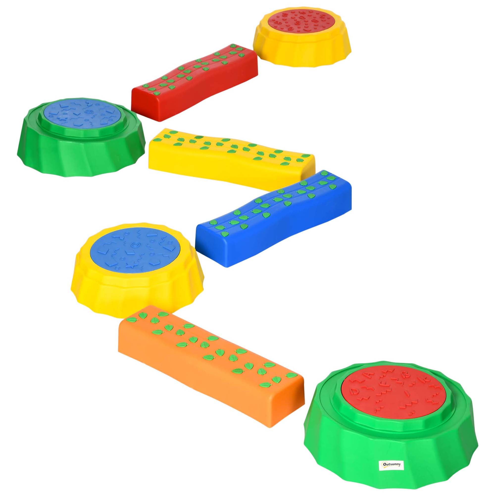 8pcs Kids Balance Beam, Balance Bridge with Non-slip Surface &; Bottom, Stackable Stepping Stones for toddler, Balance Strength Coordination Training, Multicoloured Baby Gym & Playmats Multicoloured at Gallery Canada