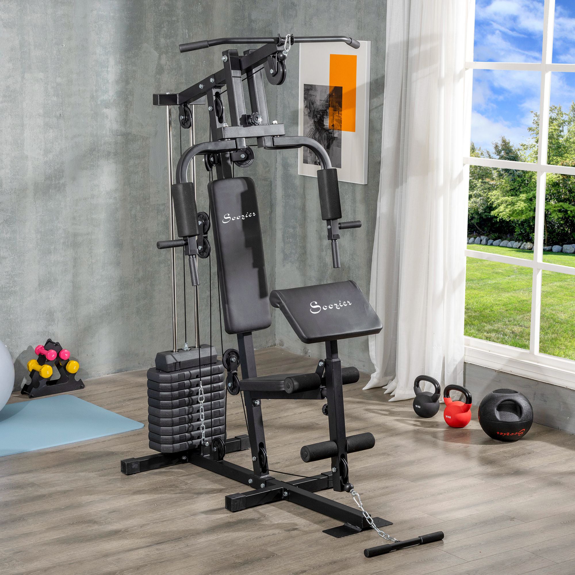 Multi-Exercise Home Gym Station with 99lbs Weight Stack, for for Back, Chest, Arms, Full Body Workout Power Towers at Gallery Canada
