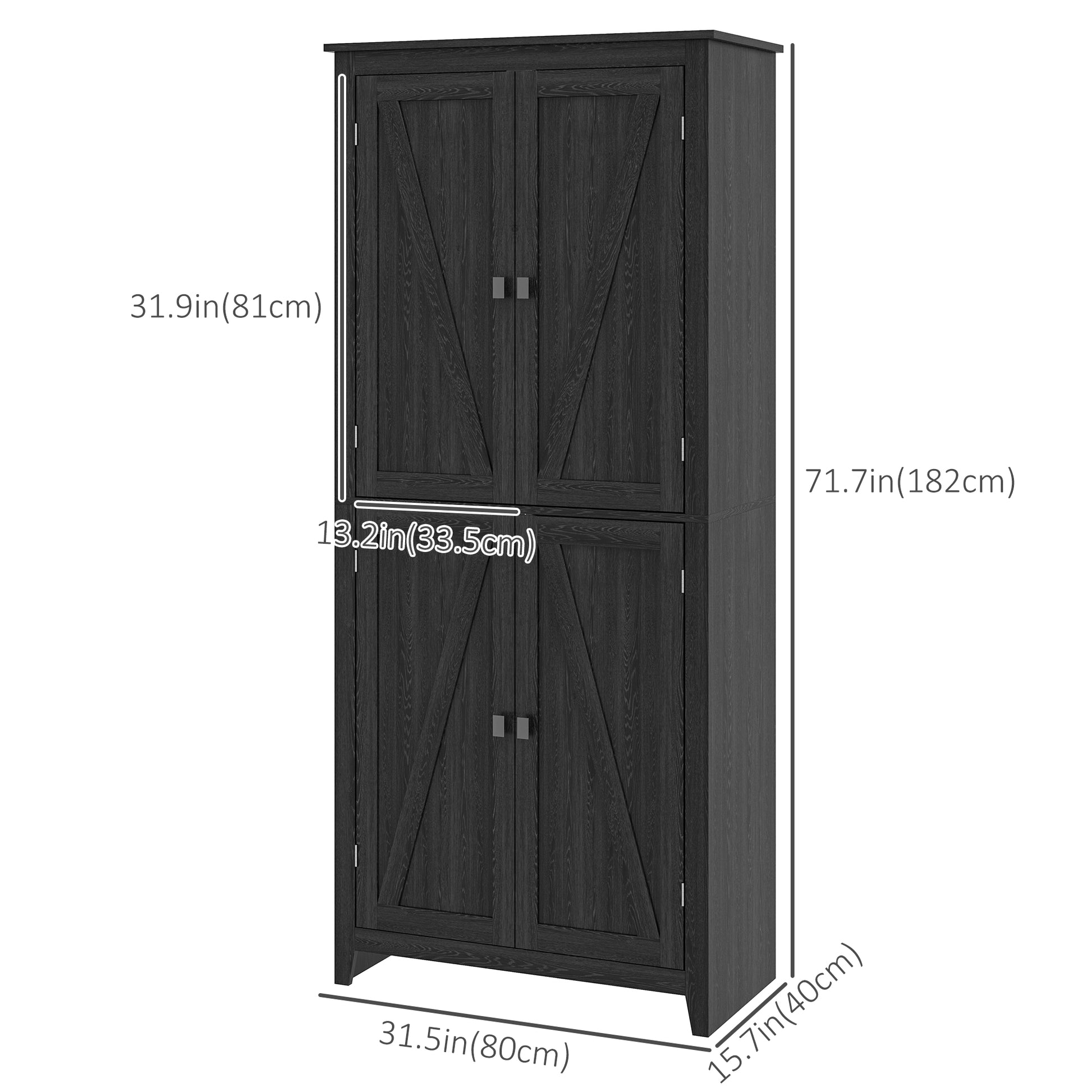 72" Freestanding Storage Cabinet, Kitchen Pantry Cabinet with Doors and Shelves Kitchen Storage Cabinets for Dining Room Kitchen Pantry Cabinets   at Gallery Canada