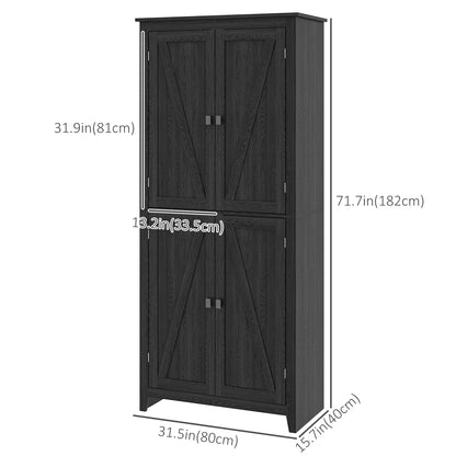 72" Freestanding Storage Cabinet, Kitchen Pantry Cabinet with Doors and Shelves Kitchen Storage Cabinets for Dining Room Kitchen Pantry Cabinets   at Gallery Canada