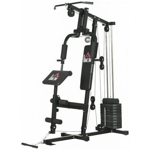 Multi-Exercise Home Gym Station with 99lbs Weight Stack, for for Back, Chest, Arms, Full Body Workout