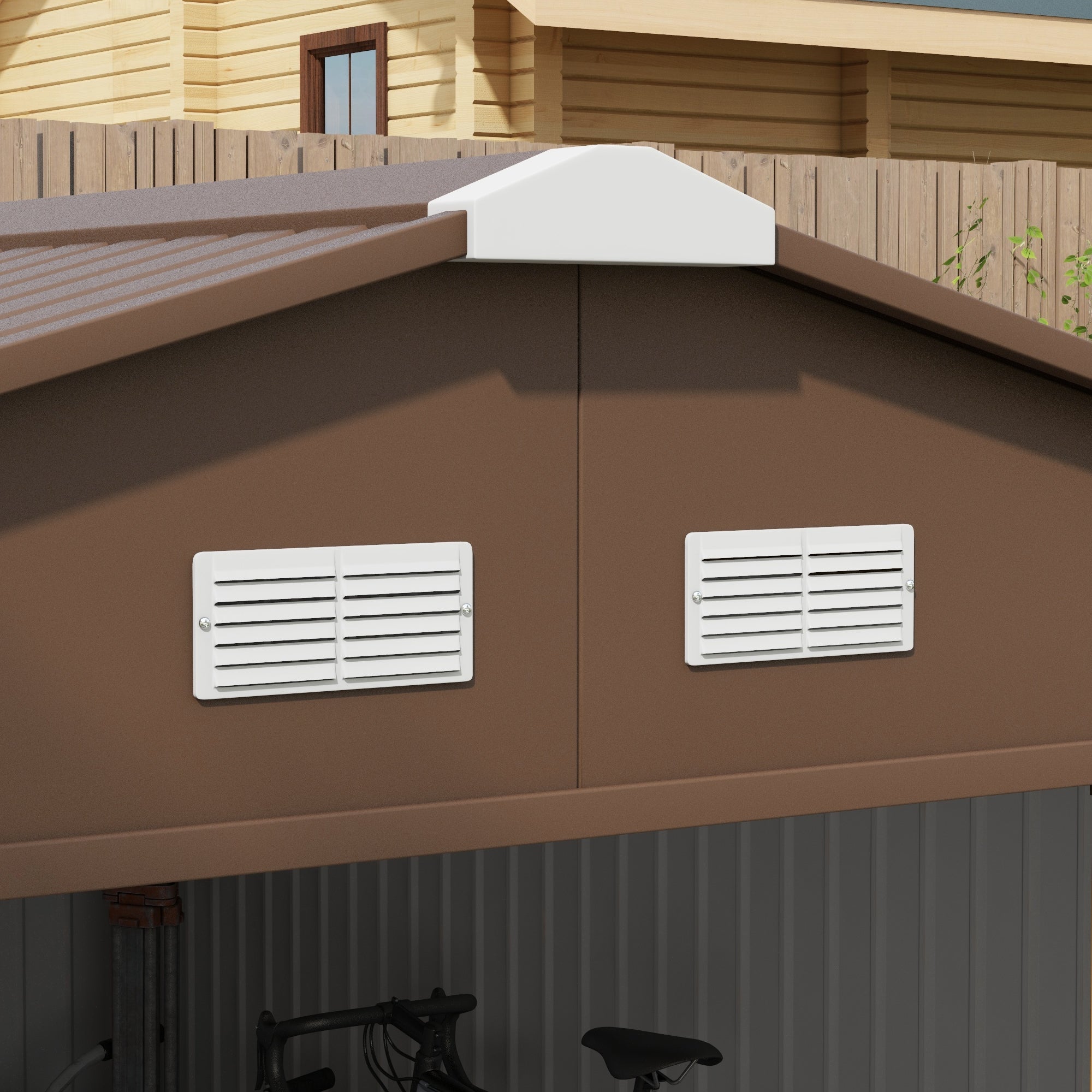 11' x 13'Garden Storage Shed w/ Foundation Kit Metal Tool Storage House w/ Double Doors Yellow Sheds at Gallery Canada