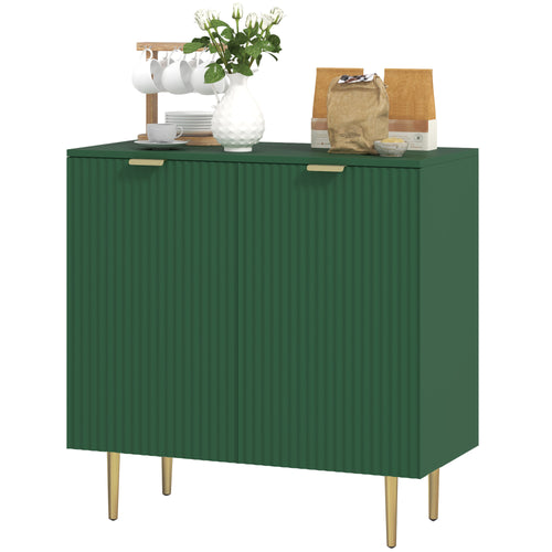 Modern Kitchen Storage Cabinet, Sideboard Buffet Cabinet with Adjustable Shelves and Metal Legs for Kitchen, Green