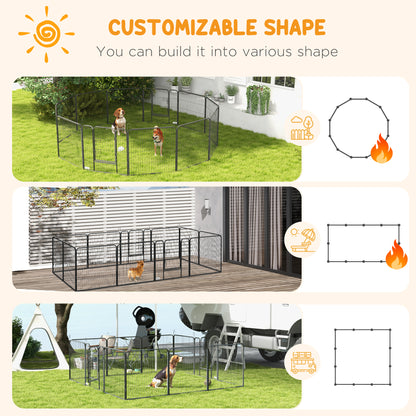 Dog Pen with Gate, 12 Panels Puppy Playpen, Dog Fence, 31.5"H Houses, Kennels & Pens   at Gallery Canada