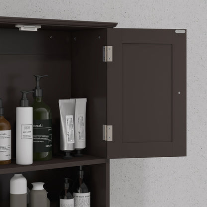 Medicine Cabinet, Bathroom Wall Cabinet with Shelf and Drawers for Hallway, Living Room, Brown Wall Mounted Cabinets   at Gallery Canada