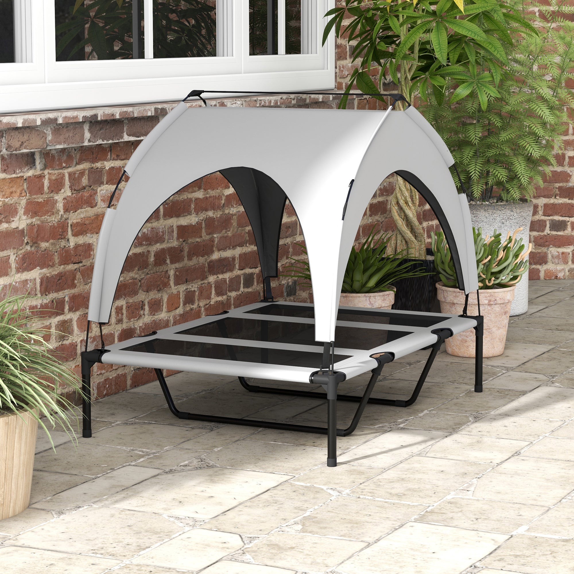 Raised Dog Bed Cooling Dog Cot w/ Canopy Washable Breathable Mesh, for Large Dogs, Light Grey Elevated Dog Beds at Gallery Canada