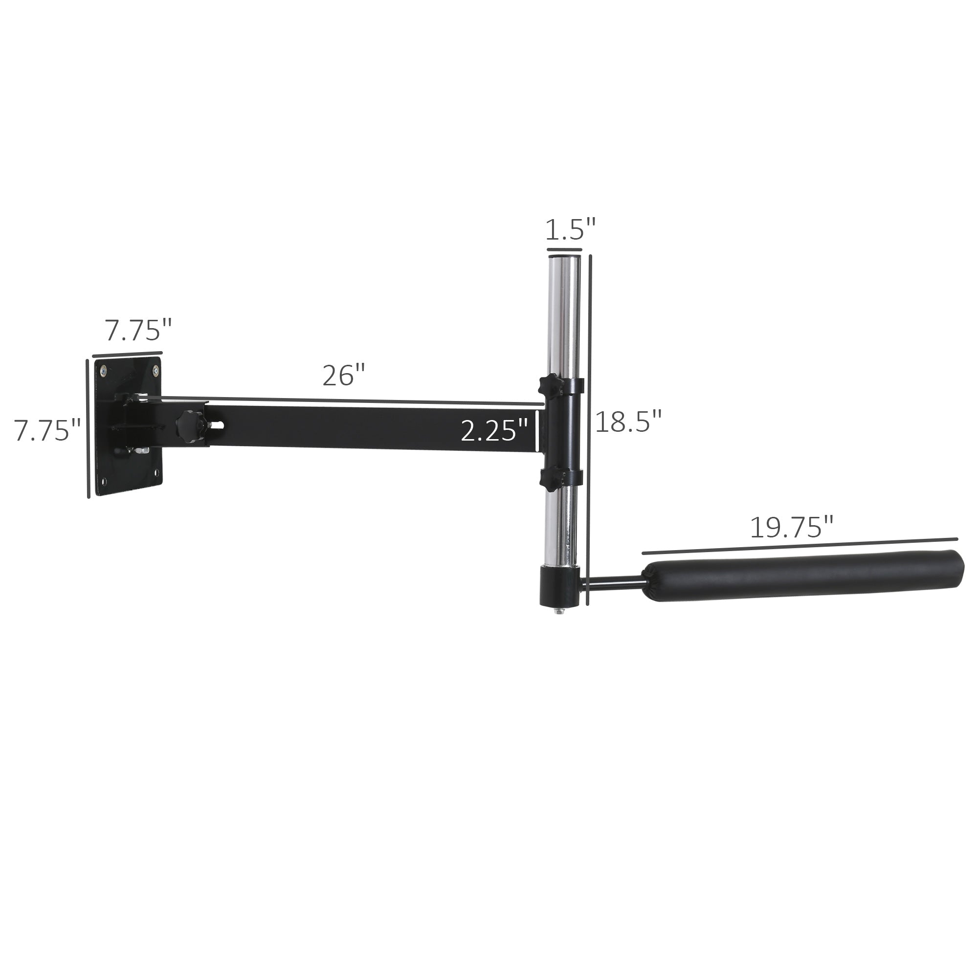 Wall Mount Reflex Bar Trainer, MMA Boxing Speed Trainer with Punching Boxing Bar, Height Adjustable, Black More-Strength Training Equipment   at Gallery Canada