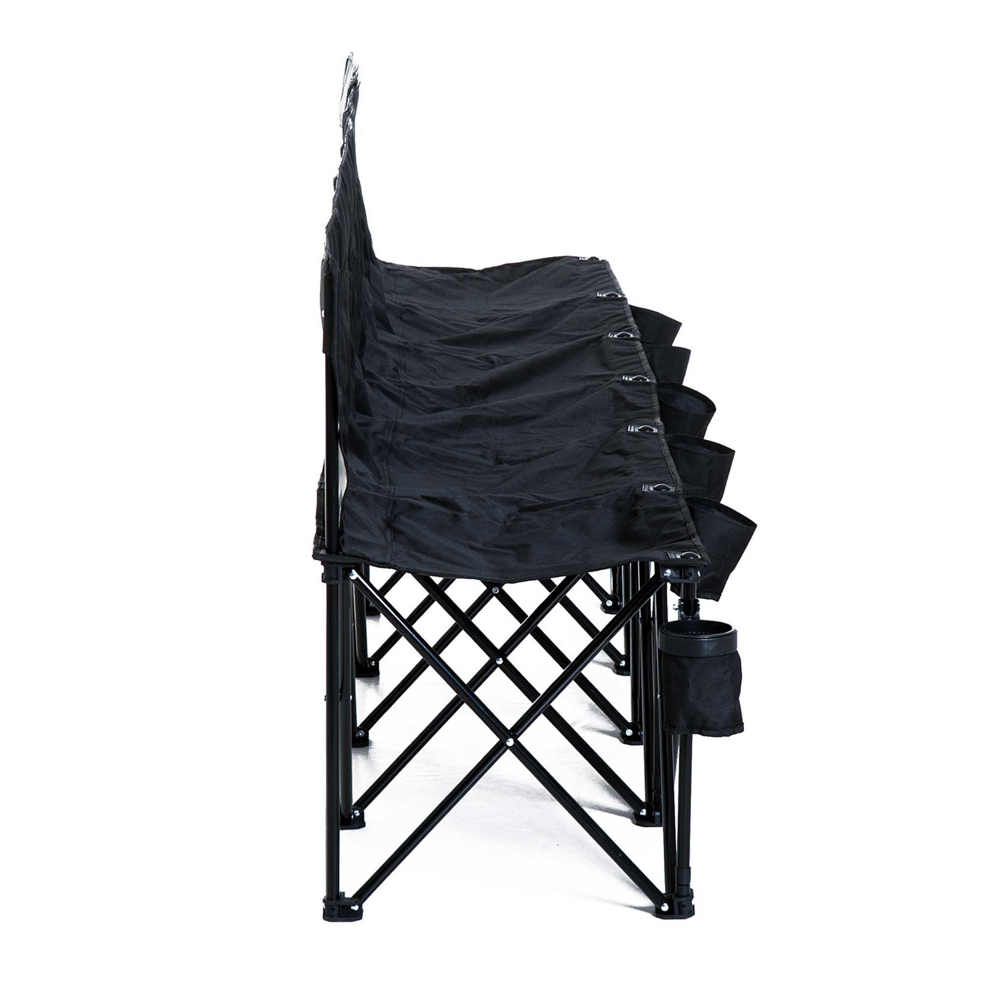 6 Seat Folding Camping Chair with Cup Holder and Carrying Case for Camping, Picnic, Sport Events, Black Picnic Tables & Camping Chairs at Gallery Canada
