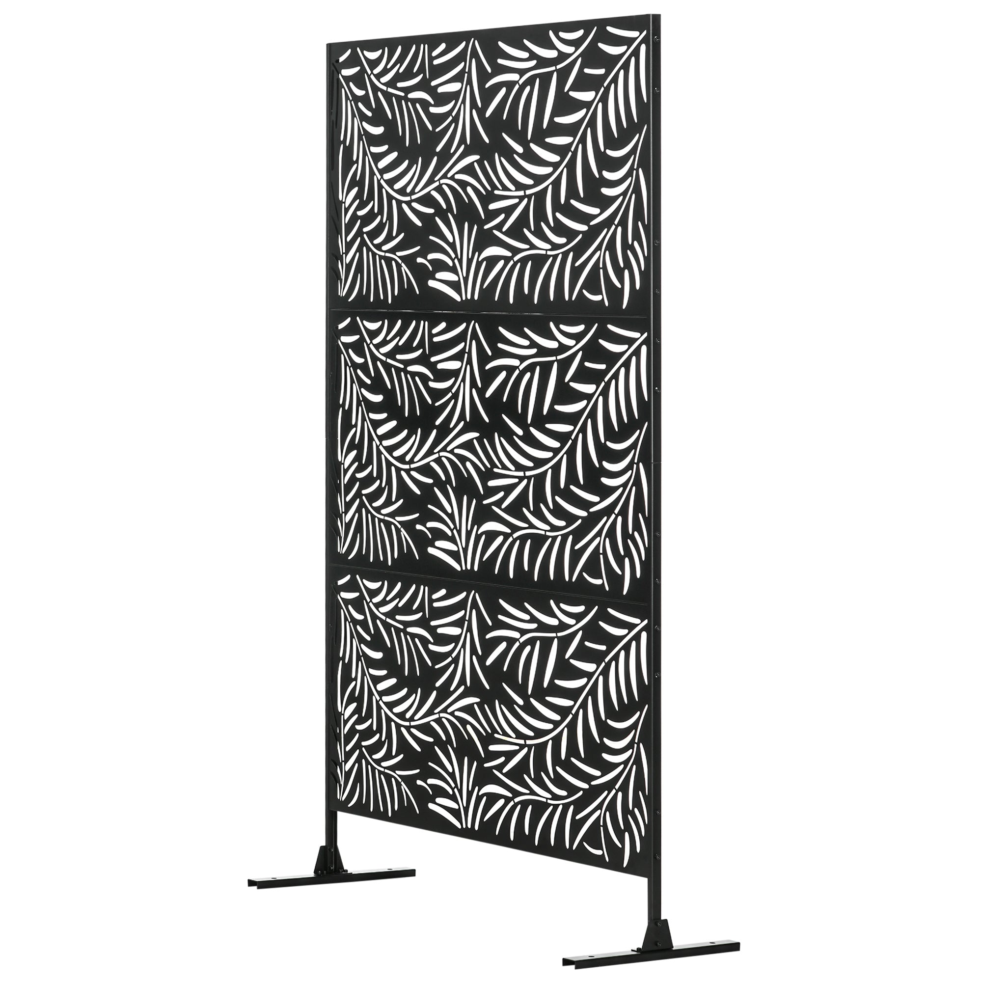 Metal Outdoor Privacy Screen, Decorative Outdoor Divider with Stand and Expansion Screws, Freestanding Privacy Panel for Garden Deck Pool Hot Tub, Willow Branch Style Side Awnings at Gallery Canada