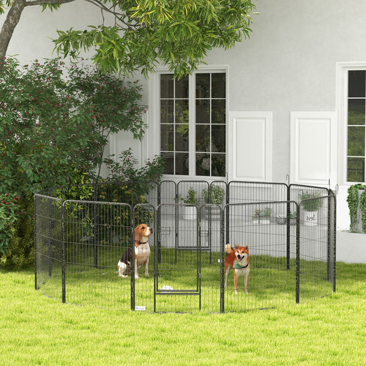 Dog Pen with Gate, 12 Panels Puppy Playpen, Dog Fence, 39"H Houses, Kennels & Pens   at Gallery Canada