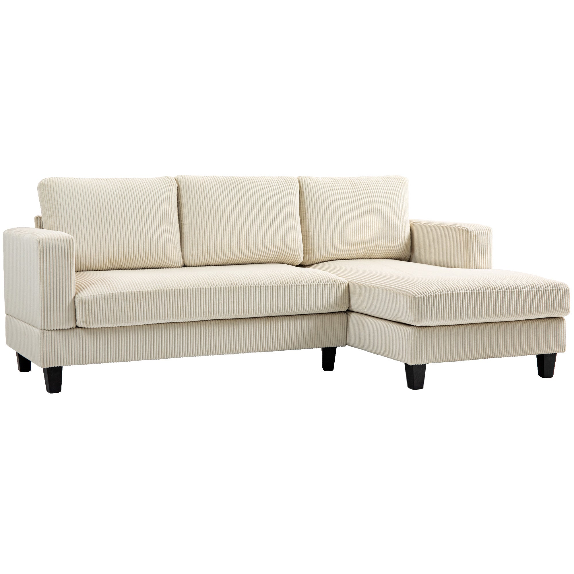 L Shaped Couch, L Shape Sofa with Chaise Lounge and Spring Cushion for Living Room, Bedroom, Beige Sofas & Reclining Chairs at Gallery Canada