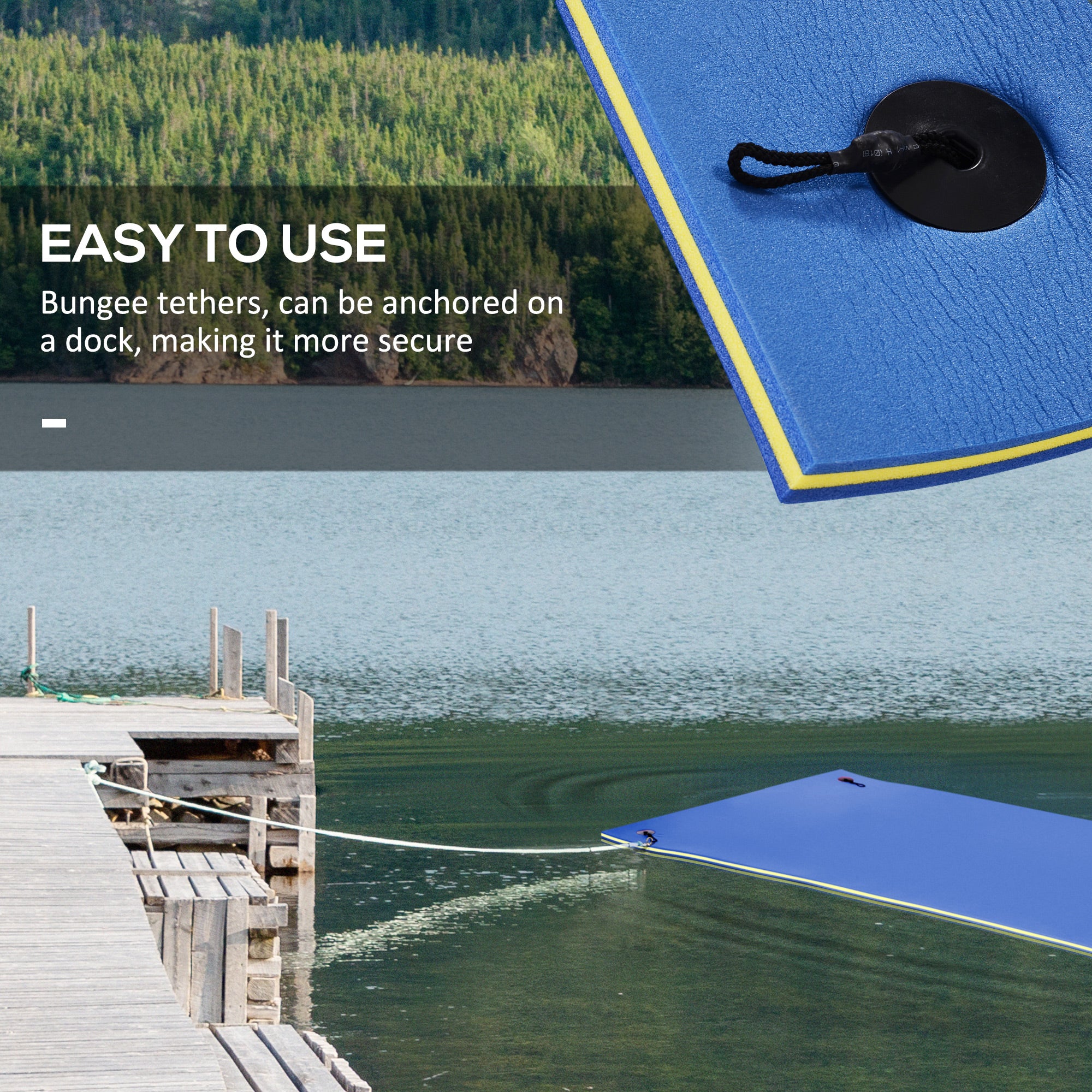 6.5' x 2' Roll-Up Pool Float Pad Water Floating Mat for Lake, Ocean, Pool Playing, Relaxing &; Recreation, Blue Water Sports & Boating Supplies at Gallery Canada