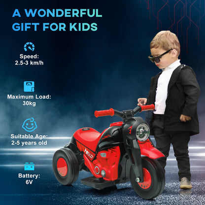 Electric Motorcycle for Kids, 6V Ride on Bubble Car with LED Headlight, Music, Pedal, for 2-5 Years Black Electric Motorcycles   at Gallery Canada