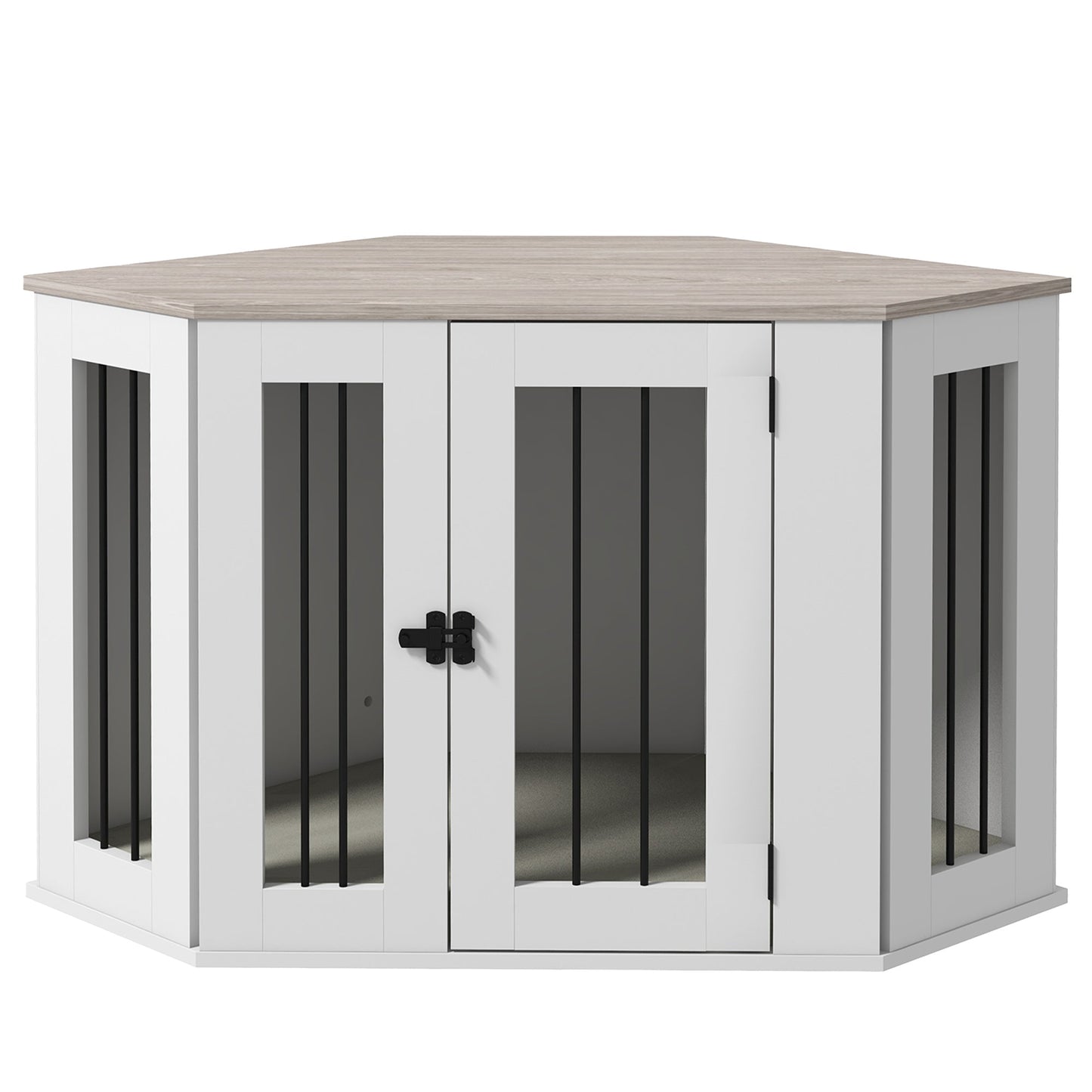 Dog Crate Furniture with Cushion, 41 Inch Conner Design Dog Crate End Table for Medium Dogs, Multi Colour Houses, Kennels & Pens Multi Colour  at Gallery Canada