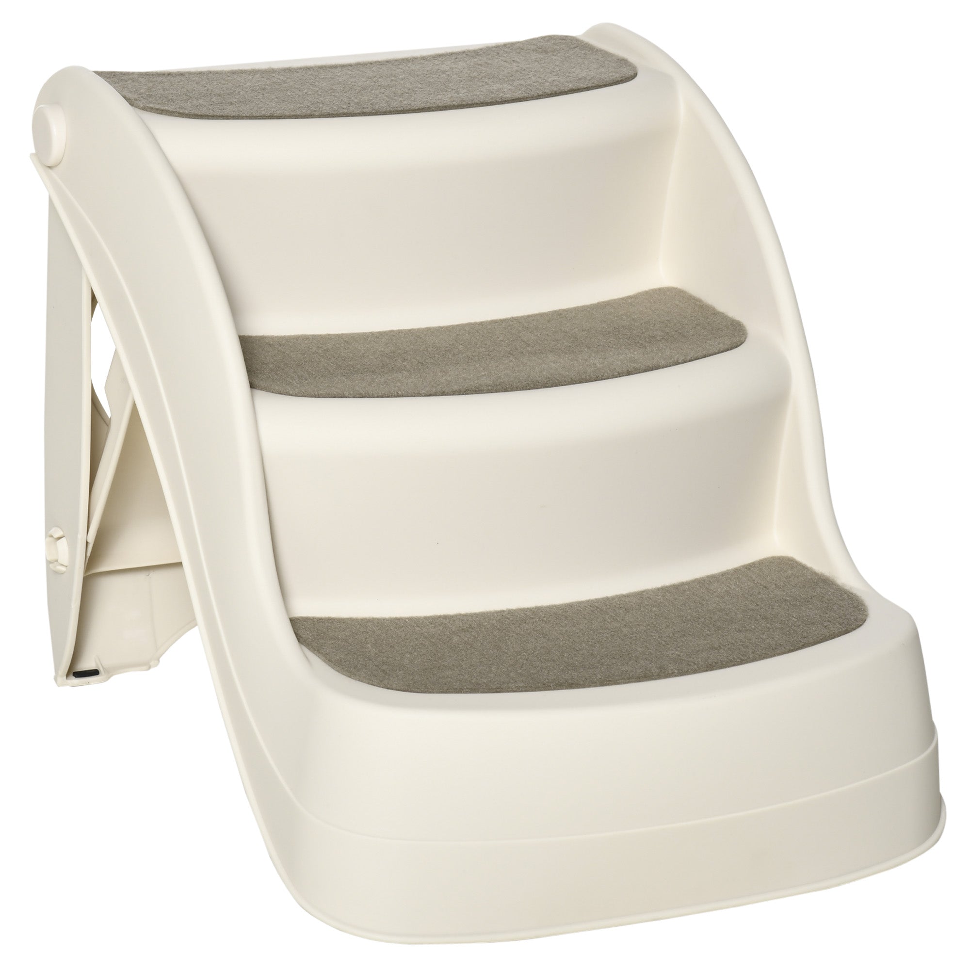 Portable Pet Stairs Foldable Steps for Small Dogs and Cats 3-Step with Non-slip Treads for Beds Sofas, Cream Dog Stairs Cream  at Gallery Canada