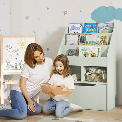 Kids Bookcase with Storage Drawer for Books, Reading Nook, for Classroom, Bedroom, Playroom, Green Baby & Kids Storage Green  at Gallery Canada