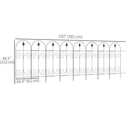 Outdoor Metal Garden Fence Panels, Animal Barrier &; Border Edging for Yard, Patio, 8 Pack, Scrollworks and Spears Garden Fences   at Gallery Canada