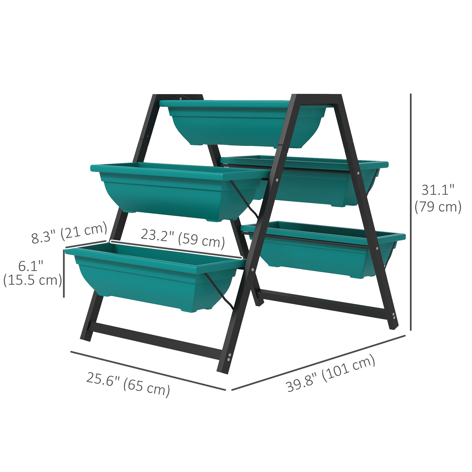 3-Tier Vertical Raised Garden Planter with 5 Boxes, Outdoor Plant Stand Grow Container for Vegetable Flowers Plant Stands   at Gallery Canada